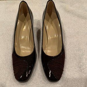 Bruno Magli Black Patent & Eggplant Heels